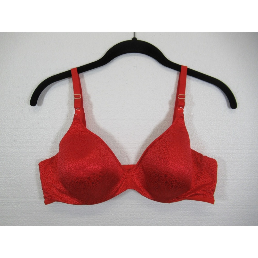 Barely There Invisible Look Bra 38C Red Underwire 4104